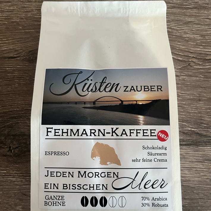 Espresso Kaffee Sorte vom Fehmarnkaffee Fehmarnkaffee.de Robusta Arabica Siebträger Frenchpress Vollautomat Kaffeemaschine Insel Fehmarn